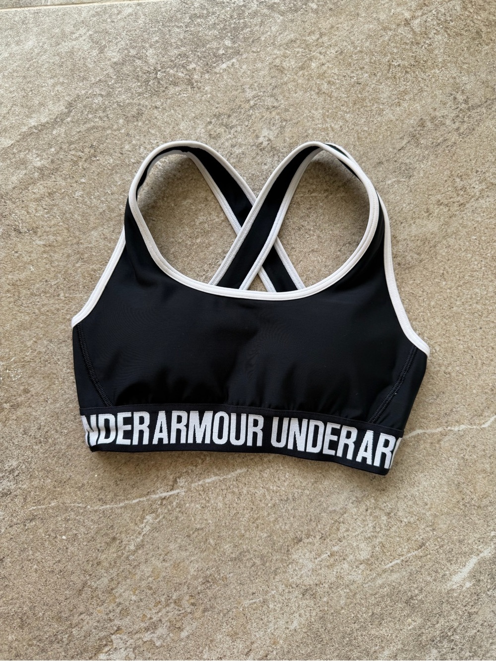 Under Armour Black & White Crossback Sports Bra Size XS
